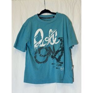 Shaun White Youth Size Small 4/4 Teal Short Sleeve Crew Neck T-Shirt B18